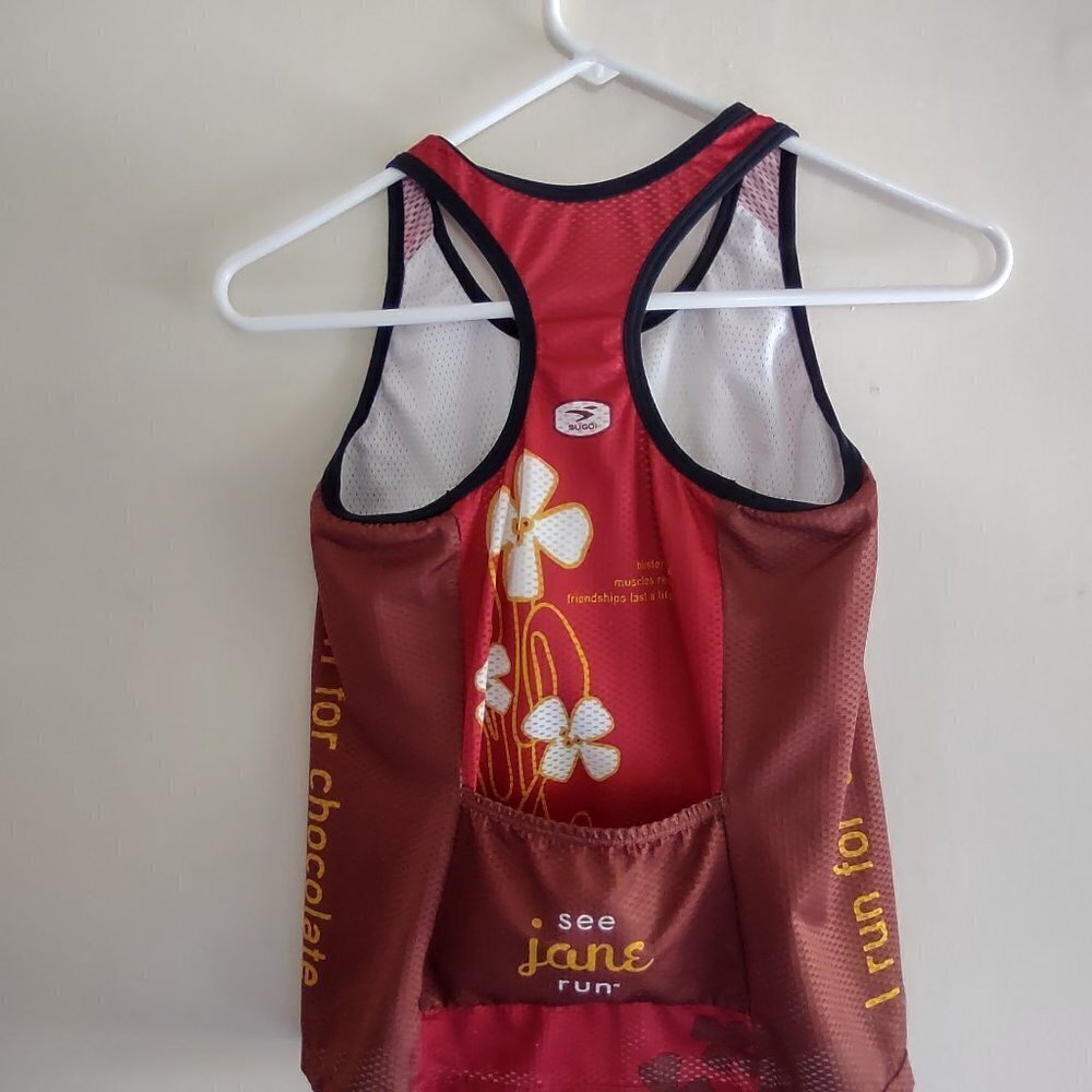 SUGOI 'See Jane Run' Fitted Athletic Sleeveless Jersey Running  Women Large - Picture 2 of 7